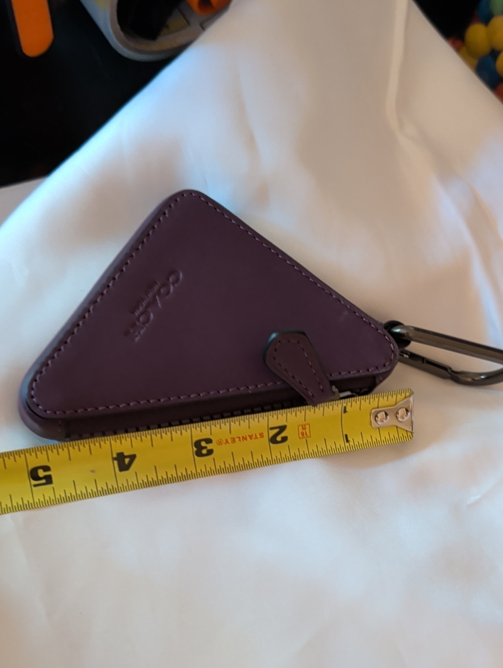 Coach Purple Triangle Leather Key Holder - Picture 16 of 16